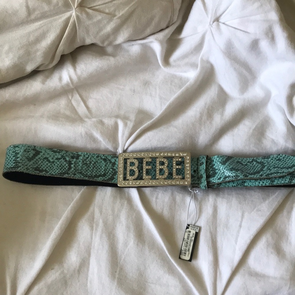 Bebe snakeskin rhinestone belt